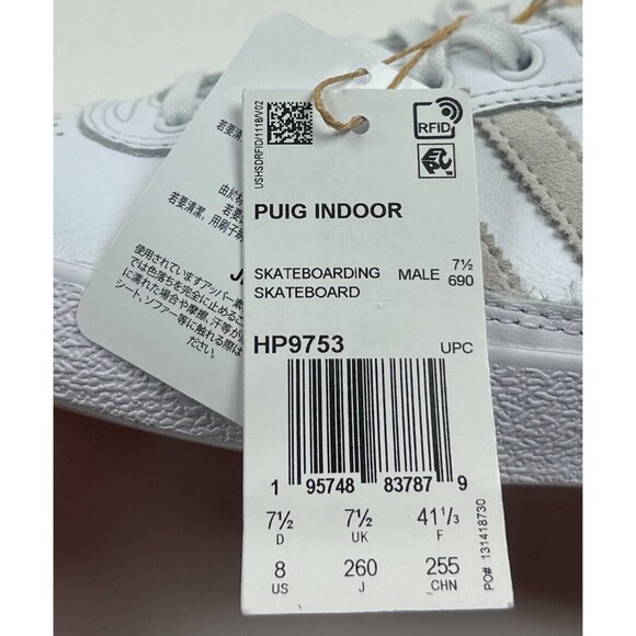 Adidas Lucas Puig Mens 8 White Low Skateboarding Shoes Sneakers Leather HP9753 - Picture 10 of 10